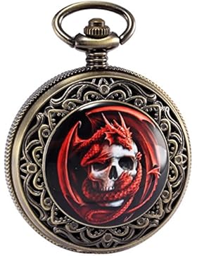 EASTPOLE Unisex Bronze Taschenuhr mit Azrael Quarzwerk + EASTPOLE Geschenkbox WPK172