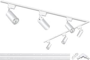 Kit di Luci a Binario Bianco Bravsekai, composto da 6 Luci a Binario a LED di Tipo H e 2 metri extra di Guide di Illuminazione a Binario, Lampada a Soffitto con Sistema a Binario 20W 6000K Luce Bianca