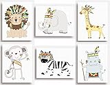 Este conjunto de seis impresiones con diseños de animales de la jungla (elefante, jirafa, mono, hipopótamo, león y cebra) es parte de mi colección tribal de animales de la jungla. Estos son una preciosa decoración para el dormitorio de un niño. La compra incluye 6 impresiones listas para poner en los marcos que elijas. Los marcos y soportes no están incluidos.