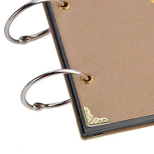 Jingxu DIY Scrapbook Fotoalbum Notizbuch Löwenzahn 27 cm x 18.5 cm, 30 Blatt, 60 Seiten mit 3 Stück Fußpaste - 6