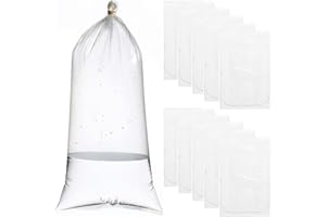 Elgbiaoxi 20 Pcs Fish Bags Leak Proof Clear Plastic Fish Bags Fish Transport Bags Size 5.9 x 13.8 Inches for Tropical & Marine Fish Transport