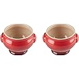 Le Creuset Stoneware Set of 2 Soup Bowls, 0.6 L, Cerise, 91017511060000