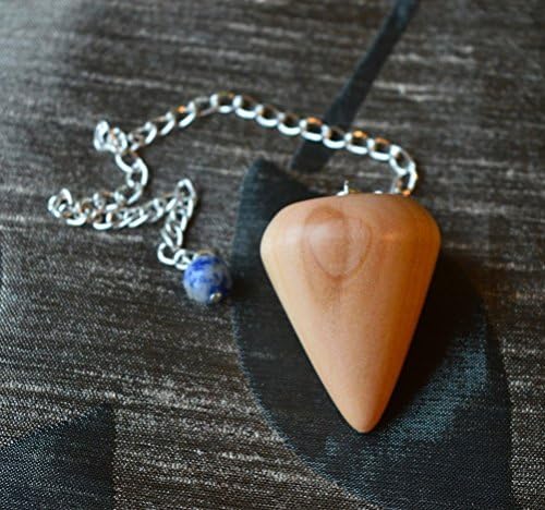 English Apple Wood Pendulum for healing, Reiki, meditation and dowsing with a Sodalite crystal bead