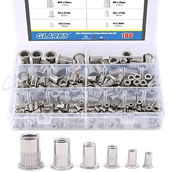 Kit assortimento di dadi da 170 pezzi DIN 985 resistenza alla ruggine sus 304 in
