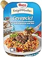 Buss Cevapcici - pikante Hackfleischröllchen mit Balkangemüse und Reis, 12er Pack (12 x 300 g)