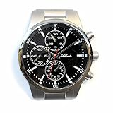 Atlanta XXL Wanduhr Armbanduhr Chrono-Look Analog Silber Schwarz - 4405