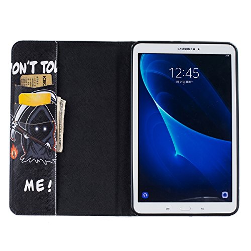 Samsung Galaxy Tab A 10.1 Hülle Case,Samsung Galaxy Tab A 10.1 T580 Ledertasche Smart Cover,Ekakashop Ultradünn Bunt Tod Muster Painting PU Leder Schale Ständer Schutzfolie Schutzhüllen Flip Cover Tasche TPU Innere Hülle Silikon Back Case Etui mit Magnetverschluss Wallet Kreditkarte Card Holder Slot für Samsung Galaxy Tab A 10.1 T580 T585 + 1x Kostenlos Ständer (Farbe zufällig) - 7