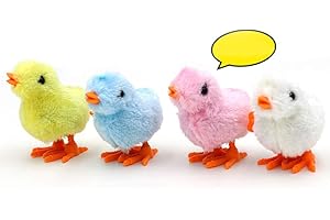 jojofuny 12 Piezas de Juguetes de Pascua de Cuerda para Pollito Saltarín Lindo Pollo de Peluche Pollitos Juguetes para Niños Favores de Fiesta Pascua Cesta de Relleno