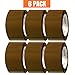Klebeband / Packband / Paketband / Paketklebeband / Leise abrollend / 6 Rollen | 66 m x 48 mm - BRAUN