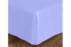 AE Linen® Double Valance Base Sheet | Deep Fitted Bed Base Valance Sheet Double with 26 cm Deep Pocket | Soft & Comfortable | Fade & Shrink Resistant (Lilac)