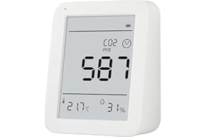 WISUALARM CO2 Melder Messgerät Luftqualitätsprüfer, Kohlendioxid Messer,Batteriebetrieb & USB-Anschluss, Temperatur Thermometer, Luftfeuchtigkeit Hygrometer