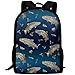 Produktbild best& Canvas Swimming Fish On Ombre Laptop Backpack Cute School College Shoulder Bag for Women Men