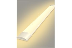 Sararoom 2FT LED Batten Light 20W, 2400LM, 3000K Warm White, 60cm 23.6inch Strip Lights, Surface Mounting Ceiling Light for Office Home Basement Garage, No Plug, No Ground Wire