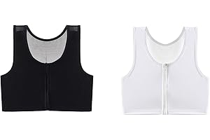 Kreeqe Classeur de poitrine pour Tomboy Half FTM Binder Trans respirant été maille filet milieu crochet latéral fermeture éclair