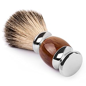 QSHAVE 100% Best Original Pure Badger Hair Shaving Brush Handmade. Faux Agate Handle. Perfect for Wet Shave, Safety… - Image 5