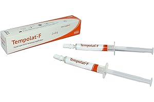 LATUS Tempolat‑F Temporary Fixation Paste – Eugenol-Free, Moisture-Activated Repair Kit for Crowns & Bridges – Biocompatible, Easy to Remove, 2 × 6g – Dental Temporary Solution