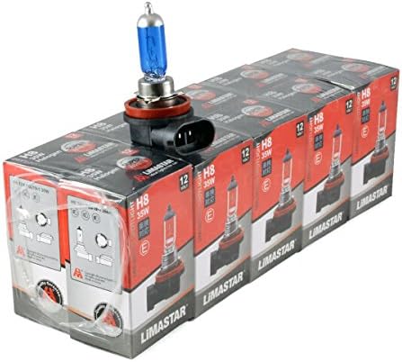 10 Halogen Lamp Light Bulb H8 12 V 35 W Base PGJ19-1 Halogen Headlamp Xenon Style 8500 K for Hyundai i30 (GD), i30 CW, i40 ix35 LM El ELH) (VF), i40 CW (VF), Santa Fé Iii (DM) Front Fog Lamp
