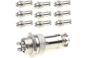DollaTek 10 szt. złącze aviation 16 mm 4P 7A 125V GX16-4 wodoszczelne męskie żeńskie panele metal Aviation Wire Connector
