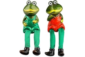 Ideen mit Herz Deko-Figuren mit Schlenkerbeinen | Frühling & Ostern | Kantensitzer | Kantenhocker | 18 cm (Frösche)