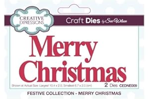 Creative Expressions Sue Wilson-Festive Collection-Merry Christmas-Craft, Metal, Die Size 5 x 2.2 cm