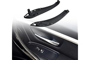 MKptopia 2 poignées de porte intérieure ABS gauche et droite, panneau d'accoudoir, compatible avec B-MW 3 Series F30 316d 318d 320d F31 320i 325d 328dx-Avant-Noir