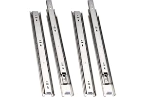 ANCHAK 2 pares Guías Laterales para Cajones con Rodamiento de Bolas 450mm en Acero Inoxidable Extracción Total, Capacidad de Carga 45 kg