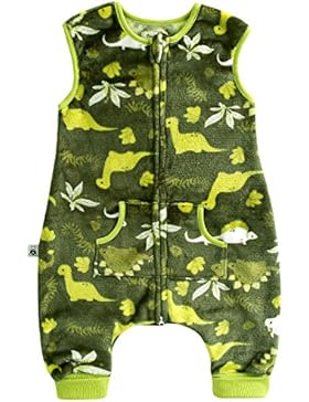 Vaenait Baby 80-110 Jungen Ultrasoft Mikrofaser Schlafsack dicke Decke fuer Winter Microfiber Dino Park Green