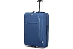 KONO Bagaglio a mano Soft Shell leggero con doppio bagaglio a mano per trolley (Blu)