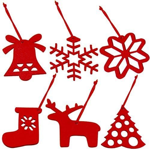 Christmas Tree Decorations Red Felt Set Of 6 To Light Up Your Home By Holiday Styling