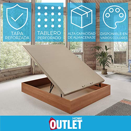 Komfortland Canapé abatible Wood de Home Medida 150x200 cm Color Cerezo