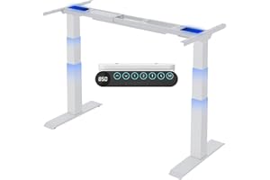 ‎FLEXISPOT FLEXISPOT Höhenverstellbarer Schreibtisch Elektrisch Tischgestell mit 2 starken Motoren, Super Belastung 160KG, 3-Fach-Teleskop, Memory-Steuerung, LED Höhenanzeige (Premium E6 Weiß)