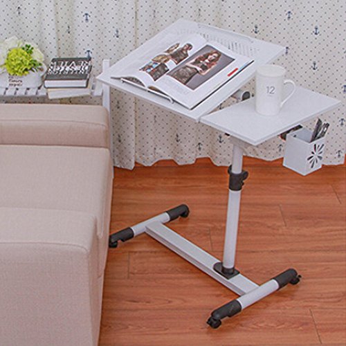 Ergonomisch Einstellbar Laptoptisch Tragbar Sofatisch Beistelltisch mit Lüfter (weiß) - 2