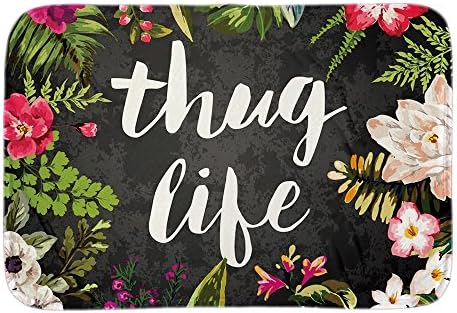 JT Funny Mats Thug Life Doormat Indoor Outdoor Floor Rugs Mat Collection For Living Room Bedroom Home Decor Short Plush Fabric 18"x30"Inch