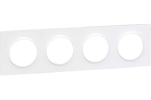 Schneider Electric - Odace Styl, plaque Blanc 4 postes horizontaux ou verticaux entraxe 71mm - S520708