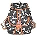 Produktbild Schultasche Rucksack - SODIAL(R)Damen Maedchen Vintage Blumen Schwalbe Leinwand Reise Schultasche Rucksack, Schwarz
