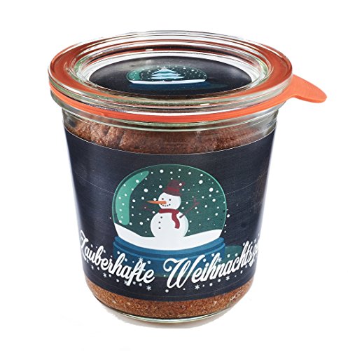 Preisvergleich Produktbild Bio-Glühweinkuchen im Glas Motiv "Weihnachten Schneekugel"