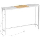 HOOBRO Entryway Table, Narrow Console Table for Behind Sofa, Entryway Table with Charging Base with USB Ports and Sockets, fo