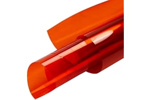 HOHOFILM 45cmx200cm Colorful Clear Decorative Window Film Self Adhesive Transparent Window Tint for Home Building Glass (Orange)