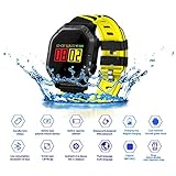JASZHAO IP68 Wasserdichte Bluetooth Smart Watch, Multiple Sports Modes/Running/Cycling/Schwimmen/Fitness/Herzfrequenz-Monitore/Für Android IOS,C