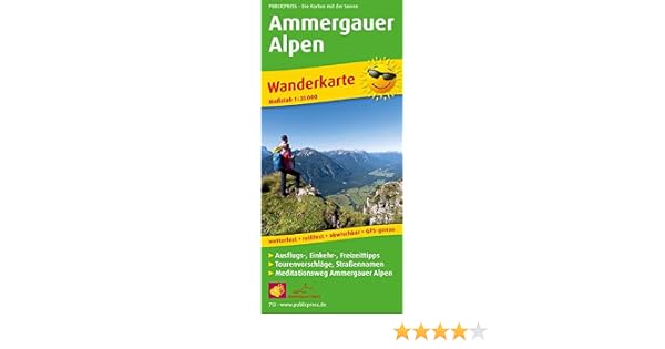 Ammergauer Alpen Wanderkarte Mit Ausflugszielen Einkehr - 