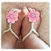 Culater® 1Pair Infant Pearl Chiffon Barefoot Toddler Foot Flower Beach Sandals