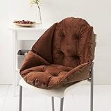 H.B.YE 40cm Coussin de Chaise Coquille Velours Douillet élastique Imperméable Fauteuil Chaise Paille Jardin Marron