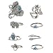 Habors Silver Non-Precious Metal Midi Ring For Women( 8 Pieces Set) RS.369.00