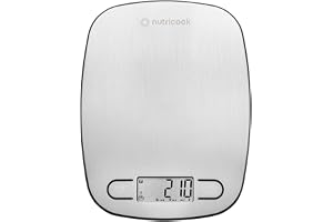 Nutricook Digital Kitchen Scale Eko, 5Kg Capacity, Stainless Steel Food Scale For Baking And Cooking - 4 Weighing Sensors, Tare/Zero, Auto-Off & Auto Calibrate Function,2 Years Warranty