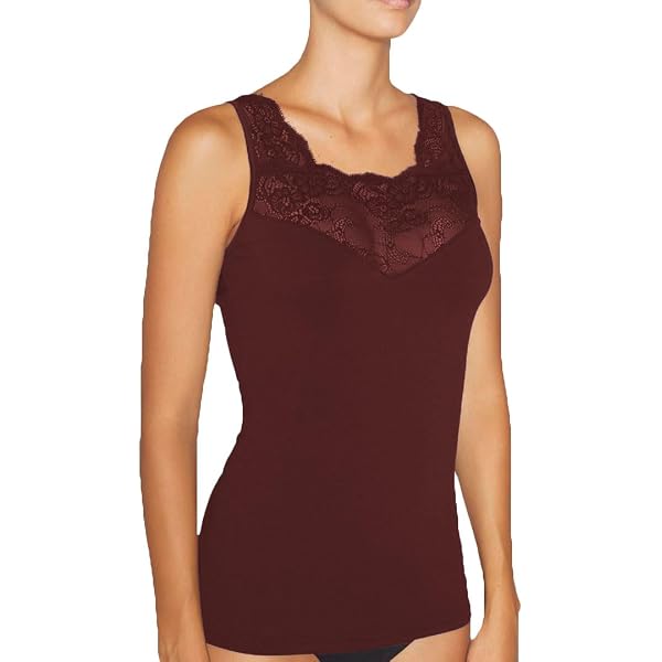 YSABEL MORA Maglia Manica Lunga In Cotone Con Pizzo Floreale – Scollo A V, Aderente E Morbida, Perfetta Come Intimo O Casual
