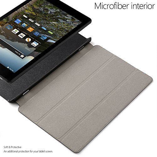 Poetic Slimline Fire HD 8 (2017) Schlank Passen Tri-fold Cover Folio Steh hülle mit Automatische Schlaf / Wach-Funktion für Amazon Fire HD 8 (2017) Schwarz - 7