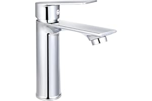 Cieex Mitigeur Lavabo Robinet Salle Bain Robinet Lavabo pour Salle de Bain Réglable à Chaud et à Froid Robinet Chromé