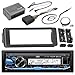 JVC KDX33MBS Marine Radio Stereo Receiver For 1998 2013 Harley Davidson Touring Filth Flux Fletch Bundle With Scosche Adapter Dash Kit With Handle Bar Control Module + Enrock Wire Antenna RS.26215.00