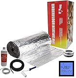 Electric Underfloor Foil Heating kit 150w - 24.0m2 - Black Touch Thermostat