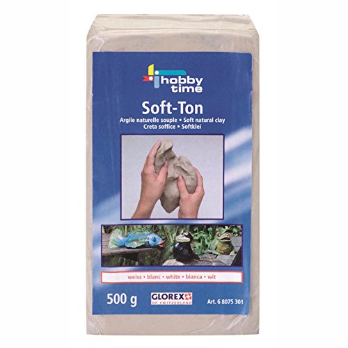 GLOREX 6 8075 101 Soft-Ton Modelliermassen, weiß, 20,2 x 13 x 1,3 cm